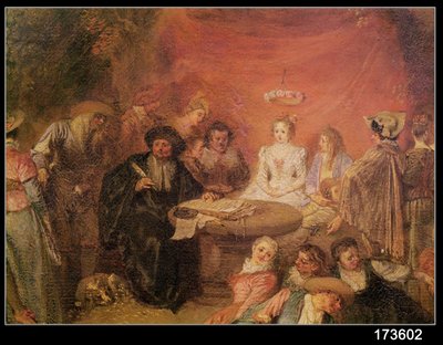 Il tavolo degli sposi, dettaglio da Il contratto di matrimonio, c.1712-13 (dettaglio) da Jean Antoine Watteau